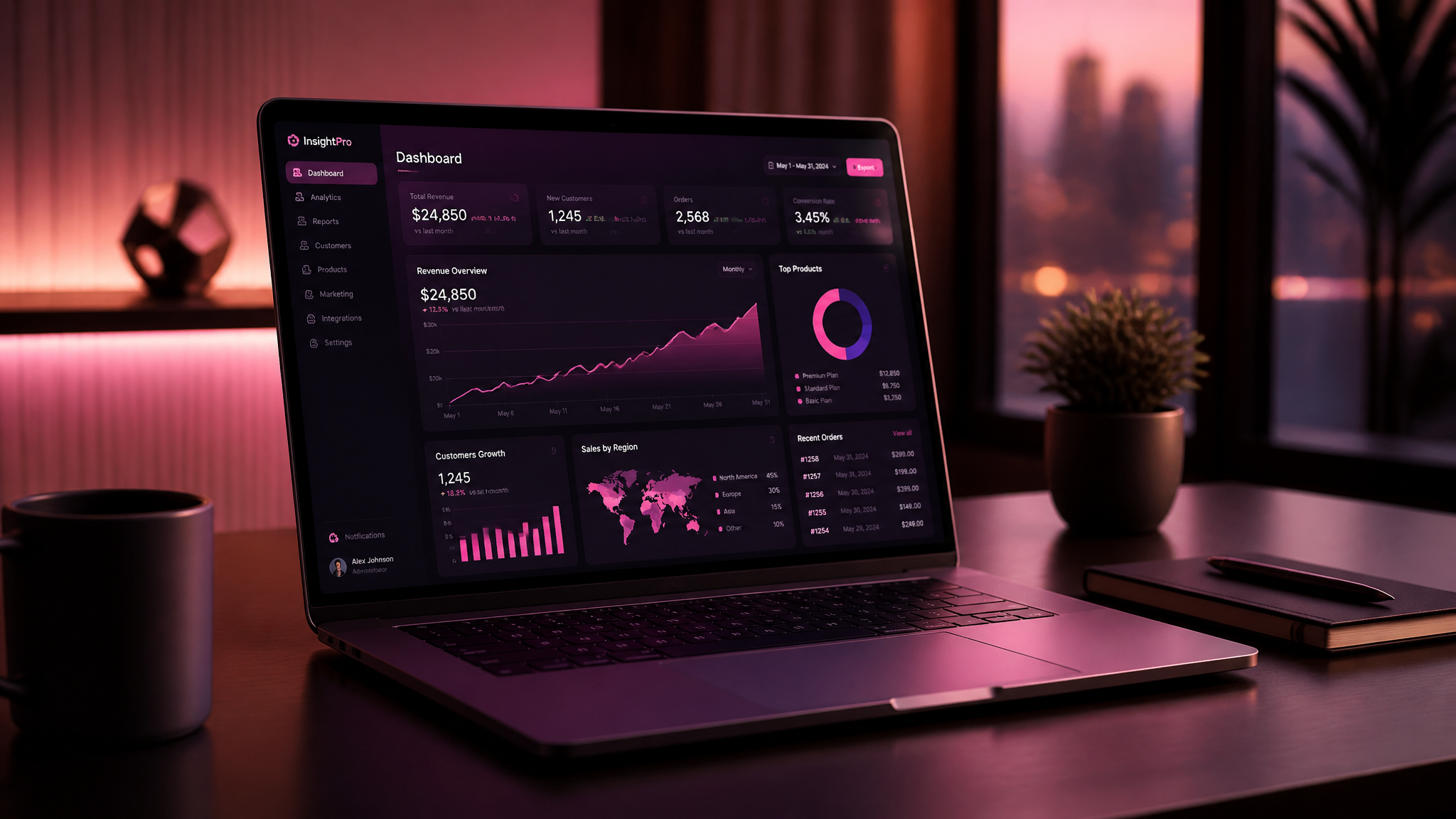 Analytics dashboard met groeicijfers voor een creator